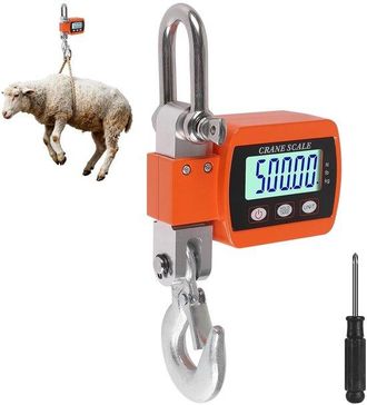 OEM Balanza Digital - Balanza Colgante Para Gr&uacute;a - Pesaje De Gran Peso - Aluminio De Alta Precisi&oacute;n - Capacidad De 500 Kg - Naranja