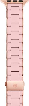 Michele Womens 38/40/41mm and 42/44/45/49mm Barely Pink and Pink Stainless Steel and Silicone Band for Apple Watch, MS