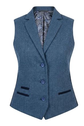 TruClothing Tweed Waistcoat Herringbone Slim Fit Work Office Vest