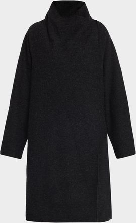 Eileen Fisher Wrap-Front Boiled Wool Coat