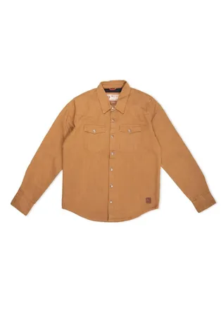 Iron And Resin Mens Fenceline Duck Canvas Shirt Jacket In Union Brown