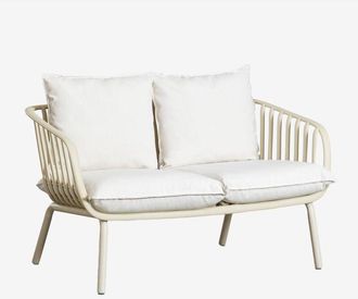 Sklum Sklum - Divano da giardino Aradina 2 posti in ferro e polipropilene