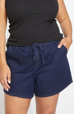 Universal Standard Marche Tie Waist Denim Shorts in Dark Indigo at Nordstrom