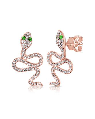 Sabrina Designs 14K Rose Gold 0.38 Ct. Tw. Tsavorite Snake Earrings