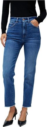 Salsa Slim Cropped Jeans met Comfortpaneel - Dames - Slim Fit Jeans - Blauw - W27 L28 - Katoen - Jeans