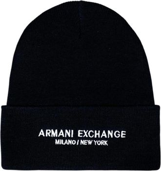 A|X Armani Exchange Bedrukte polyester pet met machinewasbare stof - Heren - Hoeden - Blauw - ONE Size - Polyester - Accessoires