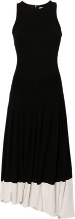 Victoria Beckham pleated crepe midi dress - women - Viscose/Elastane/Polyester - 10 - Black