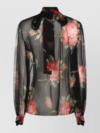 Dolce & Gabbana silk floral print long sleeve blouse