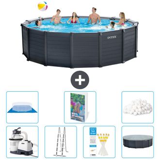 Intex Piscina Graphite Panel Redonda - 478x124 Cm - 8-piezas S629