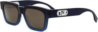 Fendi Authentieke OLock Bril met Premium Kwaliteit - Heren - Zonnebrillen - Bruin - 53 MM - Accessoires