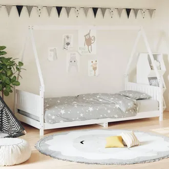 vidaXL Vidaxl - Estructura De Cama Para Ni&ntilde;os Madera De Pino Blanco 90x200 Cm