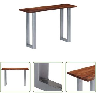 vidaXL Tavolo in legno - Tavolo Consolle 115x35x76 cm Legno Massello e Ferro