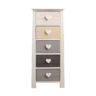 Mobili Rebecca Mobili Rebecca - Rebecca Mobili Cajonera Comoda 5 Cajones Madera Multicolor Decapado 89x37x27