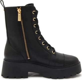 Michael Kors Blake Bootie Veterlaars - Dames - Veterlaarzen - Zwart - 36 EU - Leer - Schoenen