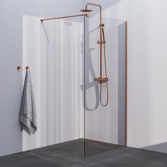 Marcel Breuer Copper Season Inloopdouche - helder glas - 100x200cm - koper geborsteld