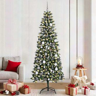 vidaXL &Aacute;rbol De Navidad Artificial Verde 210 Cm Pvc, Pl&aacute;stico Y Acero Vidaxl