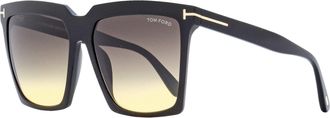 Tom Ford Womens Square Sunglasses TF764 Sabrina-02 01B Black 58mm