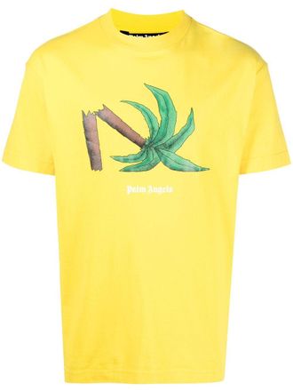 Palm Angels T-shirt met print - Geel