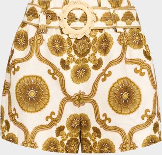 Cara Cara Bosco Belted Linen Shorts