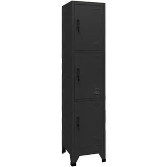 vidaXL Armadietto con Serratura Nero 38x45x180 cm in Acciaio - Vidaxl