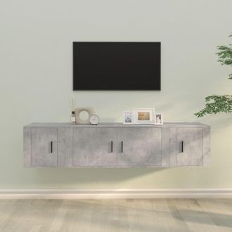 Berkfield Home 3 Piece TV Cabinet Set Concrete Grey Engineered Wood