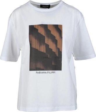 Fabiana Filippi tshirt - Dames - T-shirts - Wit - 2XS - Katoen - Tops
