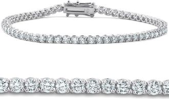 Pompeii3 4Ct TW 14k White or Yellow Gold Round-Cut Diamond Tennis Bracelet 7 Womens