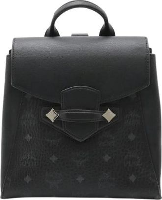 MCM Pre-owned Visetos Coated Canvas Rugzak - Heren - Vintage Rugzakken - Zwart - ONE Size - Leer - Vintage