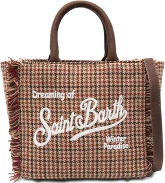MC2 Saint Barth Check-Pattern Vanity Mini Wool Tote Bag