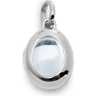 Monica Vinader Birthstone Locket Pendant in Sterling Silver /Rock Crystal at Nordstrom