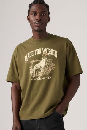Levi's Workwear Graphic Tee - Men - 2XL - Green / Made For Workin Dark Olive