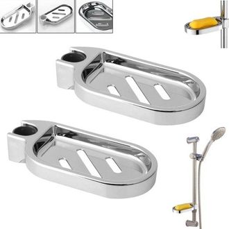 OEM 2 Piezas, Jabonera, Plateada, 25 Mm, Abs, Pl&aacute;stico, Ducha, Ba&ntilde;o, Cocina, Aseo, No Requiere Perforaci&oacute;n, F&aacute;cil De Instalar, Jabonera Colgante
