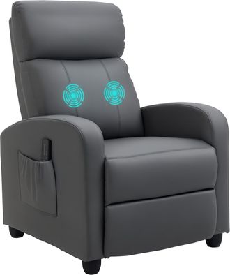 HOMCOM Homcom - Sill&oacute;n De Masaje Relax Reclinable Con Mando A Distancia 2 Zonas De Masaje 8 Programas 5 Niveles De Intensidad Y Temporizador Tapizado En Pu 6