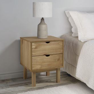 vidaXL Mesita De Noche Otta Madera Maciza De Pino 45x39x57 Cm Vidaxl