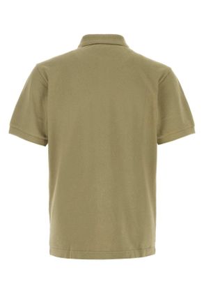 Kenzo Mens Olive Green Piquet Polo Shirt Khaki Exterior: Cotton T-shirts And Polos