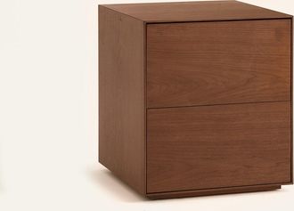 AM.PM MDF met notenhout gefineerd bureauonderstel met 2 laden, MIKUBE