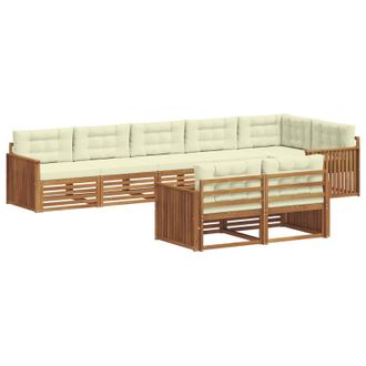 vidaXL Conjunto De Sof&aacute;s De Exterior 8 Uds. Natural Y Crema Vidaxl