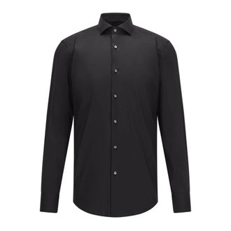 HUGO BOSS Casual Shirts - Heren - Casual Overhemden - Zwart - 2XL - Katoen - Overhemden
