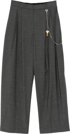 Alexander Wang Pleated Key-Chain Trousers - Womens - Wool/Polyamide/Elastane/Viscose