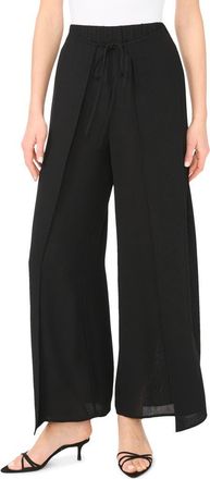 Halogen Tie Front Overlay Wide Leg Pants in Rich Black at Nordstrom Rack, Size X-Small