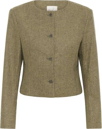 MY ESSENTIAL WARDROBE Dames, Jassen, Bruin, Maat: M Wol