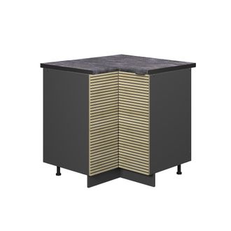 Vicco Armario De Esquina Fame-line, Panel De Roble, 80.5 Cm, Et Antracita
