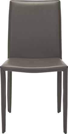 Safavieh Set de 2 sillas de comedor en cuero aglomerado, gris