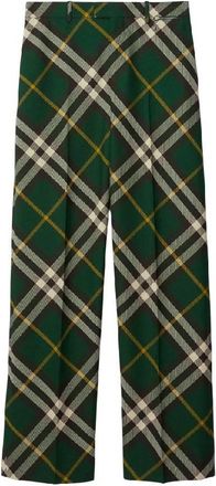 Burberry Tailored Check Pattern Wool Trousers, Brand Size 52 ( US Size 35.8 )