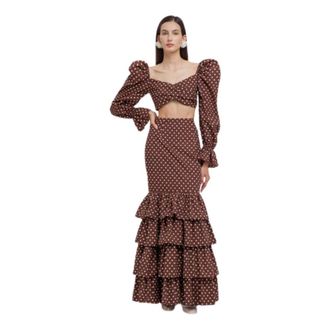 Weili Zheng Maxi Skirts, female, Brown, Size: L Mermaid Maxi Skirt