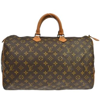 Louis Vuitton Speedy Handbag Monogram Canvas Brown Canvas Handbag (Pre-Owned)