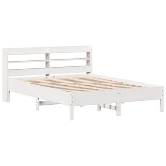 Berkfield Home Decorative Bed Frame without Mattress White 140x200 cm Solid Wood Pine