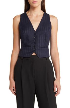 Favorite Daughter x Nobody Wants This The Favorite Pinstripe Vest in Navy Pinstripe at Nordstrom, Size X-Small