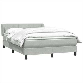 vidaXL Cama Box Spring Con Colch&oacute;n Terciopelo Gris Claro 160x220 Cm Vidaxl