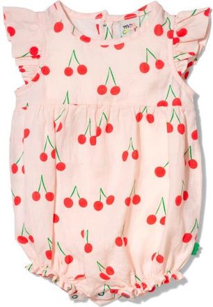 Mon coeur Flutter Linen & Cotton Bodysuit in Pinkesque at Nordstrom, Size 18-24M